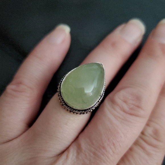 New Moss Prehnite 925 Silver Ring. - Picture 12 of 12